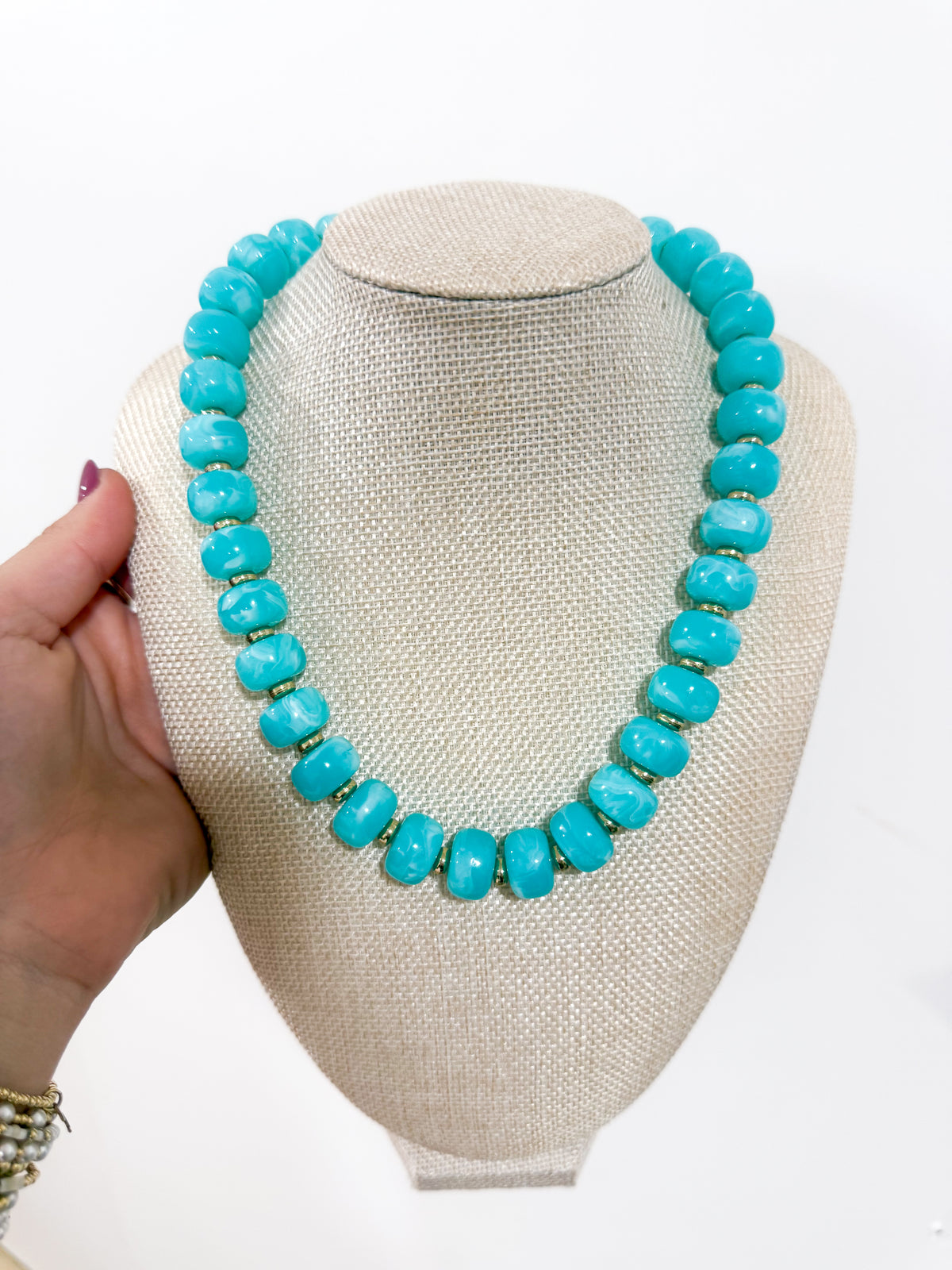 The Aqua Beaded Necklace