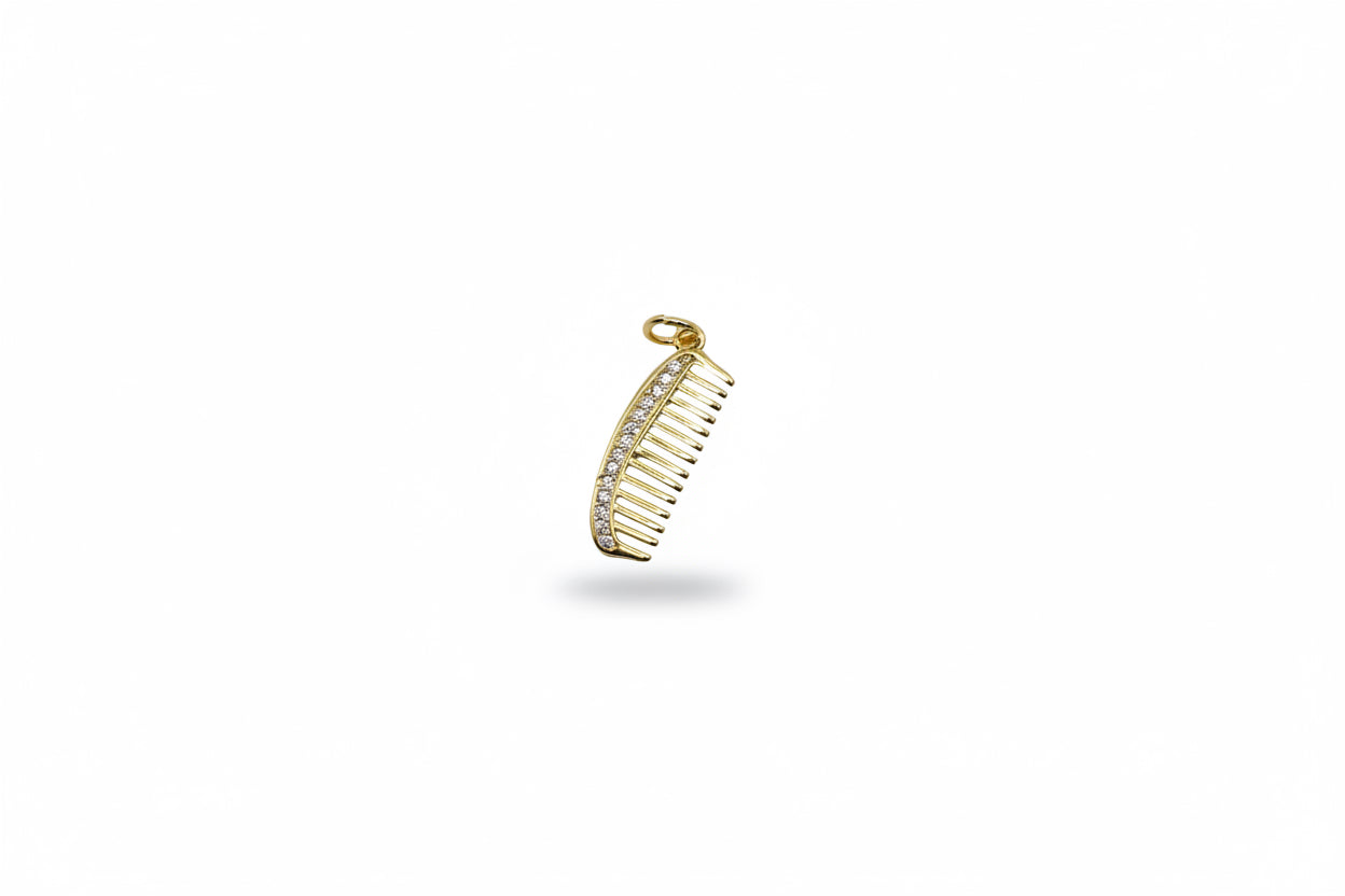 Gold & Diamond Comb Charm