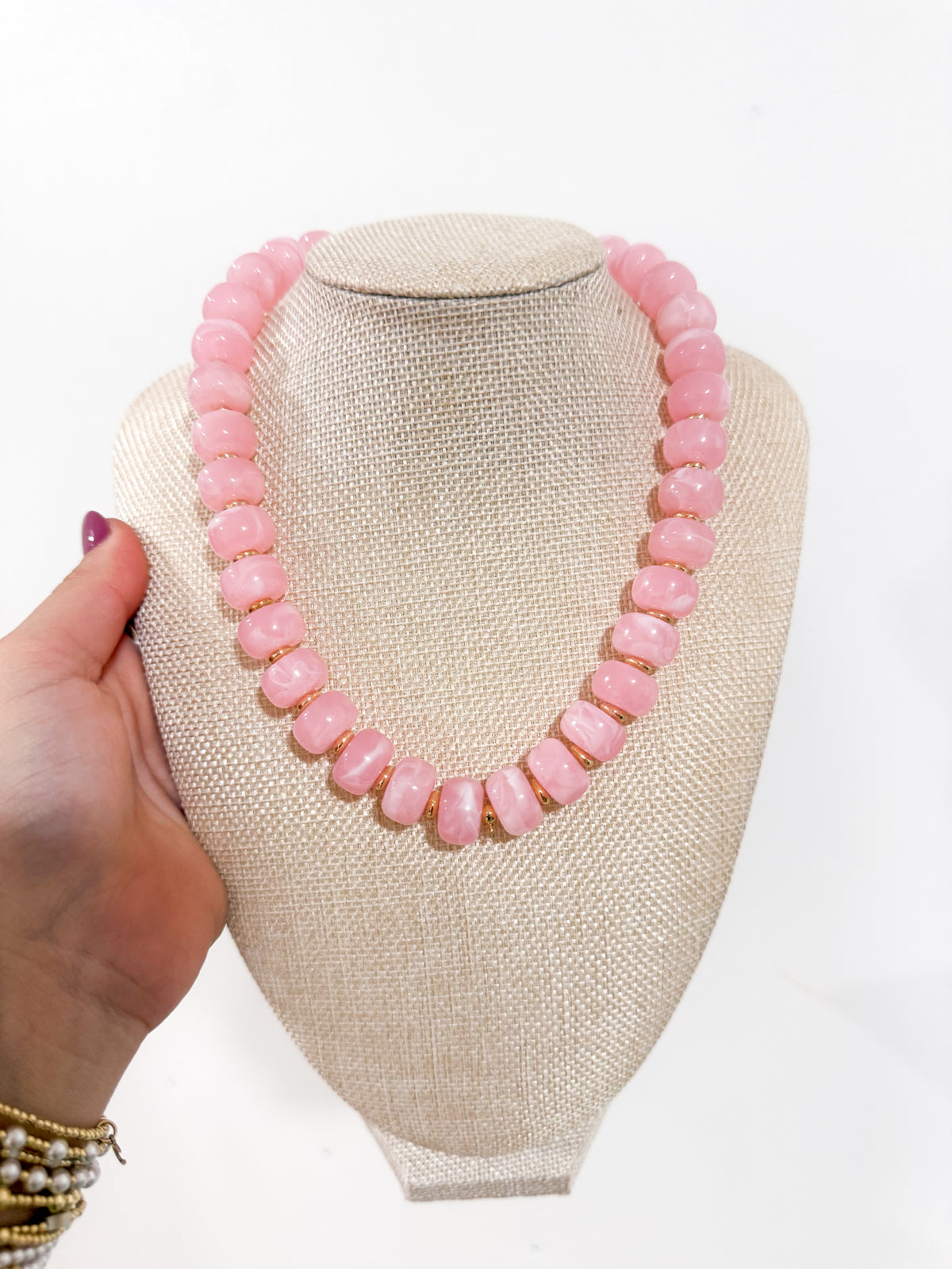 The Light Pink Beaded Necklace