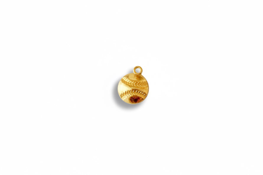 Gold Baseball Charm