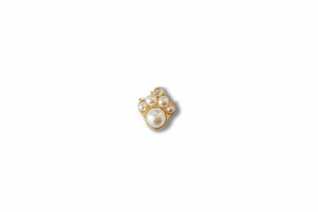 Pearl Paw Print Charm