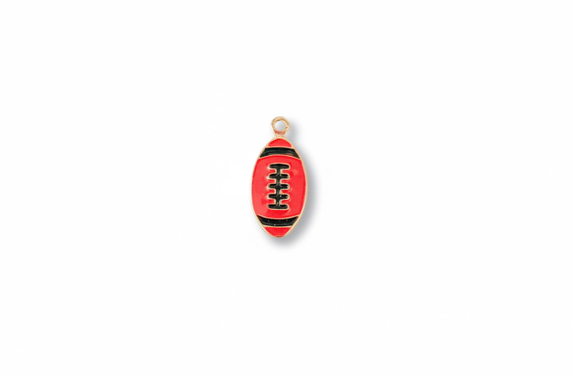 Red and Black Football Charm