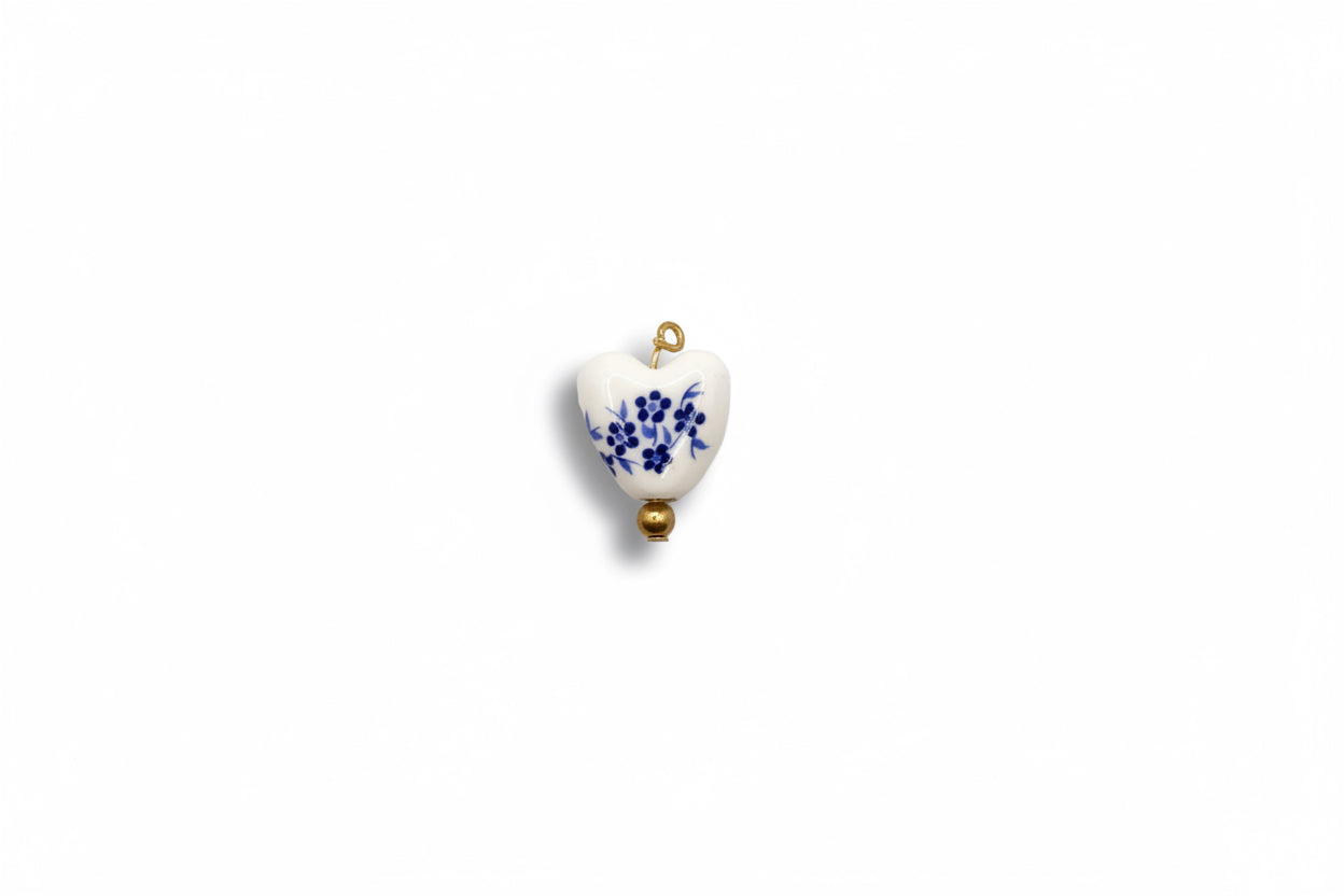 Blue and White Heart Charm