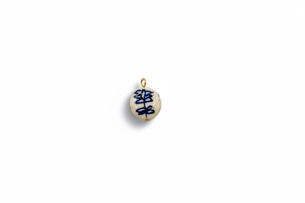 Blue and White Circle Charm