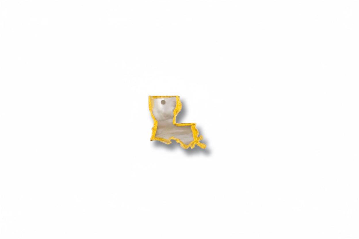 White and Gold Louisiana State Charm
