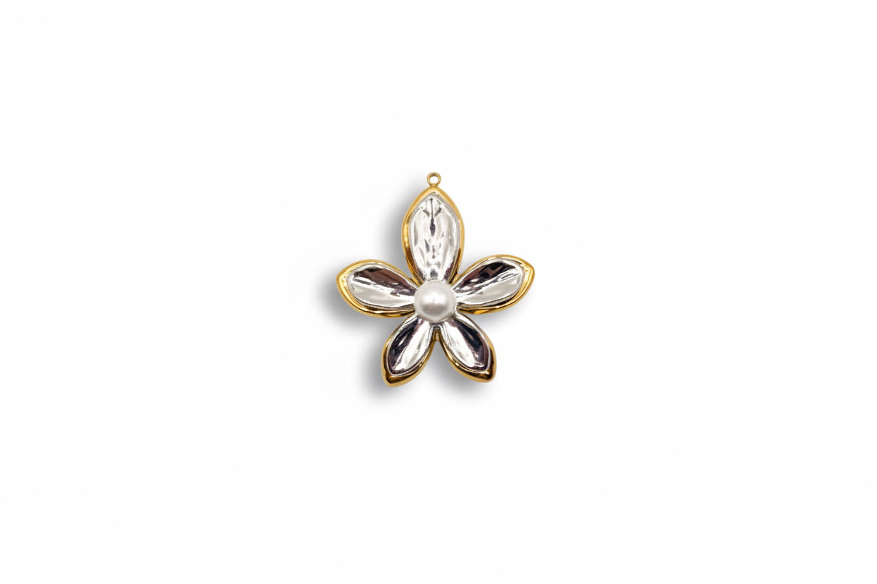 Mixed Metal Flower Charm