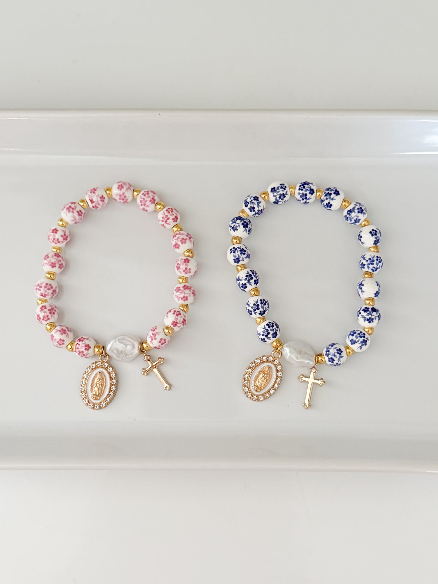 Floral Cross Bracelet