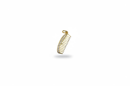 Gold & Diamond Comb Charm