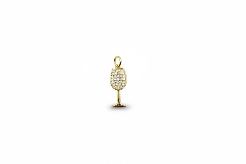 Diamond Wine Glass Charm