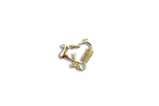 Gold Heart Hair Dresser Charm