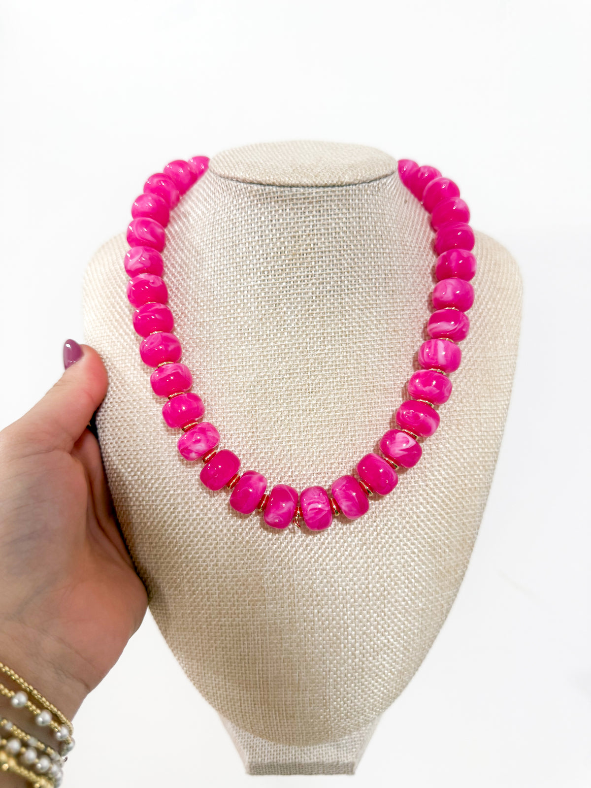 The Hot Pink Beaded Necklace