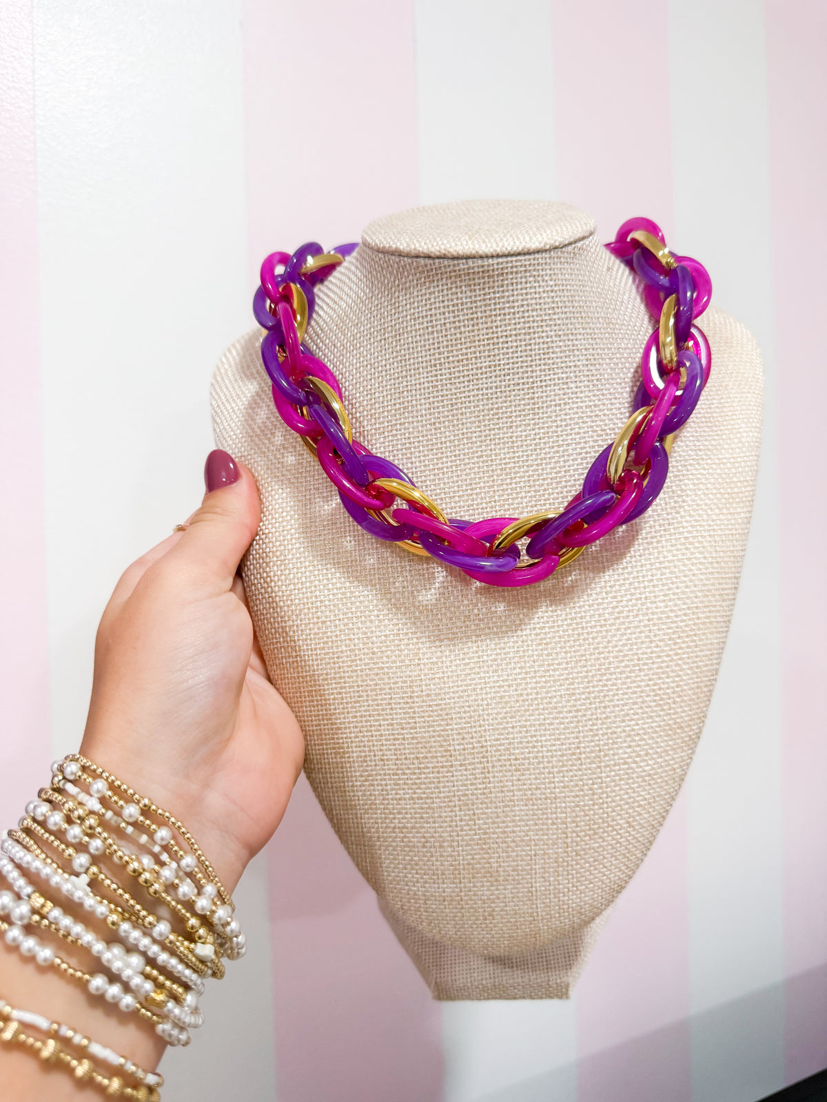 Purple and Gold Chunky Chain