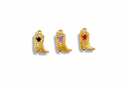 Star Colored Cowboy Boot Charm