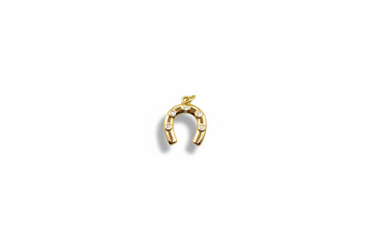 Gold & Diamond Horseshoe Charm