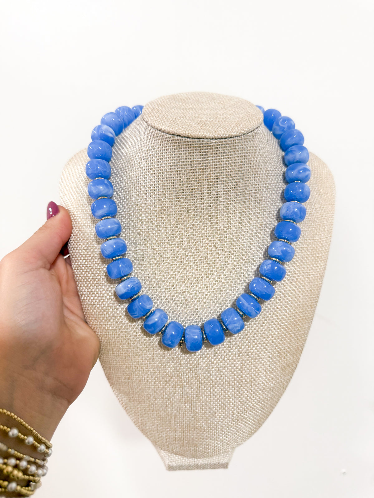 The Carolina Blue Beaded Necklace