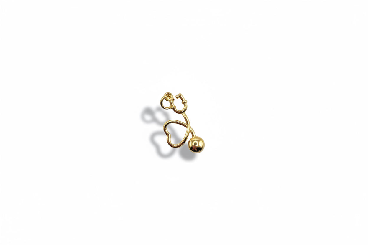 Gold Stethoscope Charm