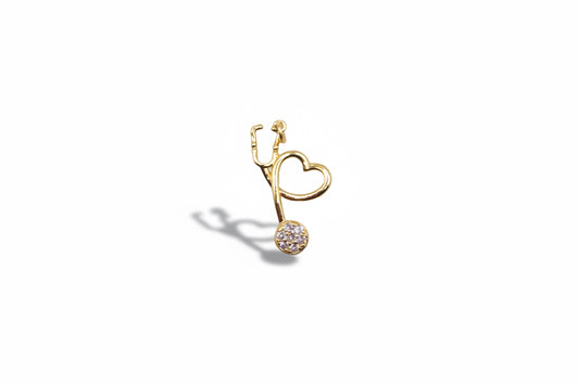 Gold & Diamond Stethoscope Charm