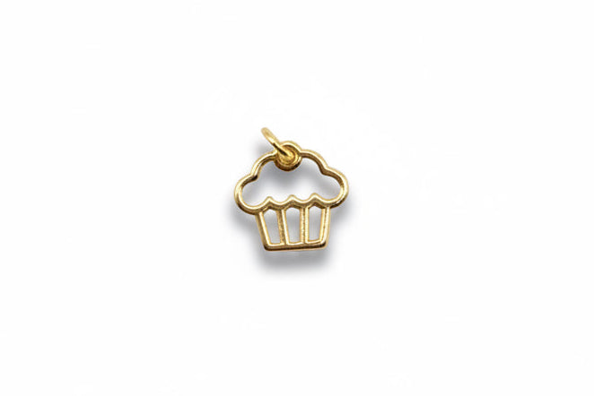 Gold Cupcake Charm