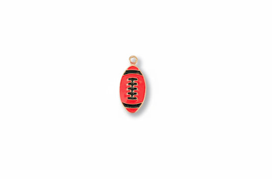 Red and Black Football Charm