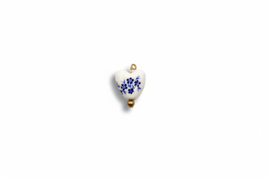Blue and White Heart Charm