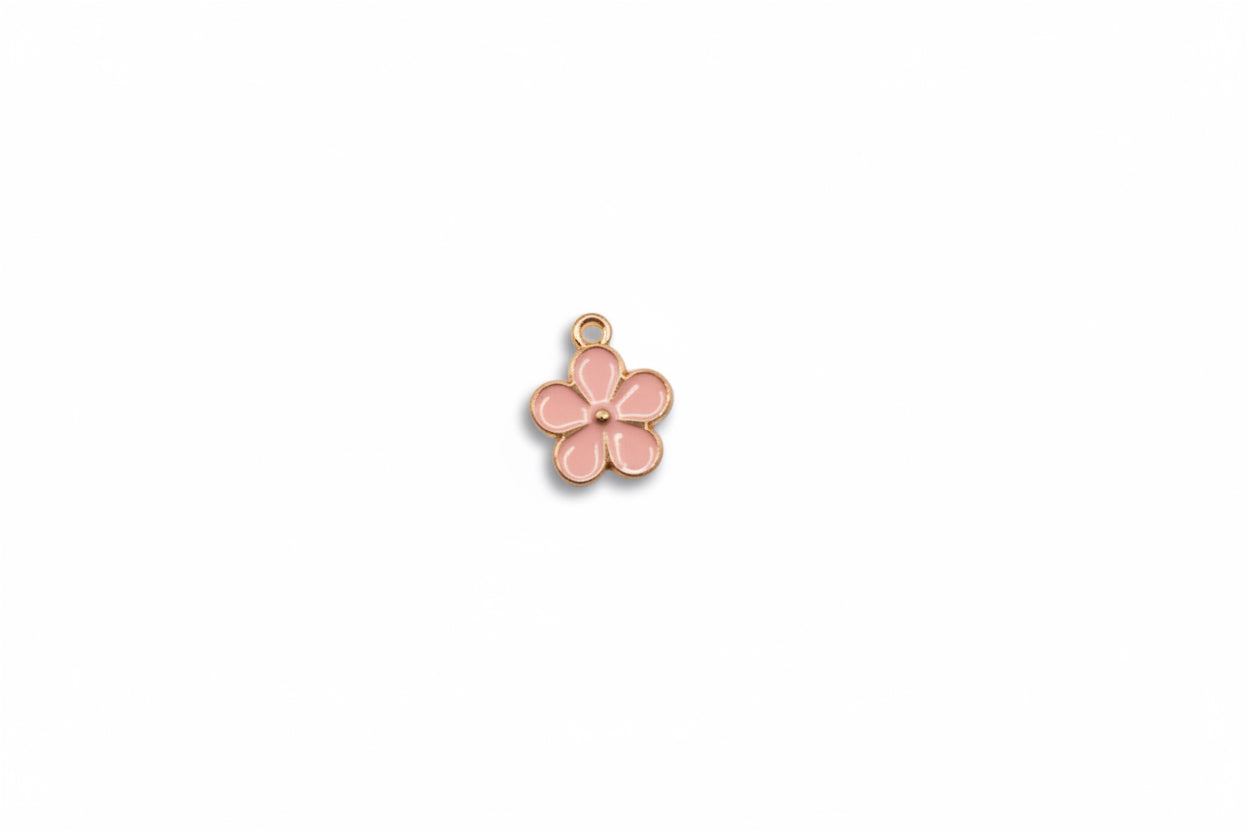 Small Pink Flower Charm