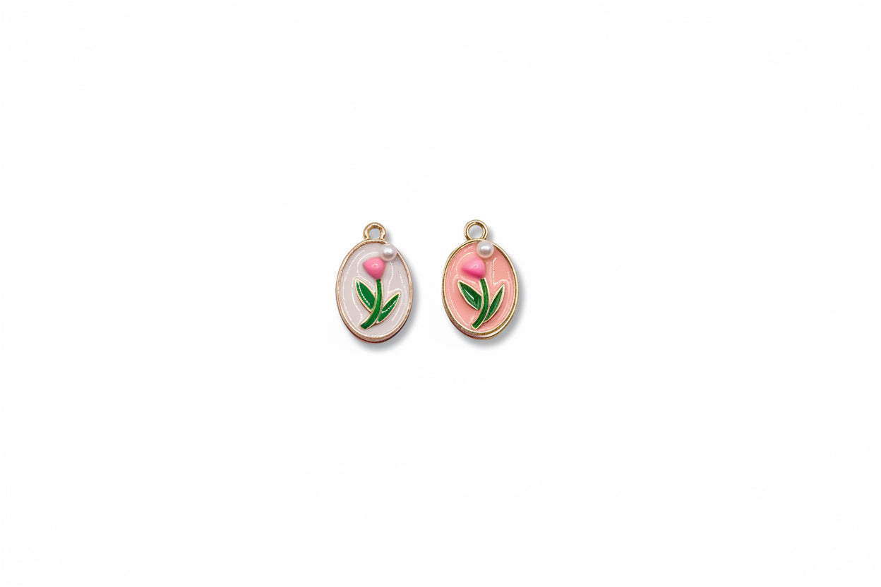 Colored Oval Tulip Charm