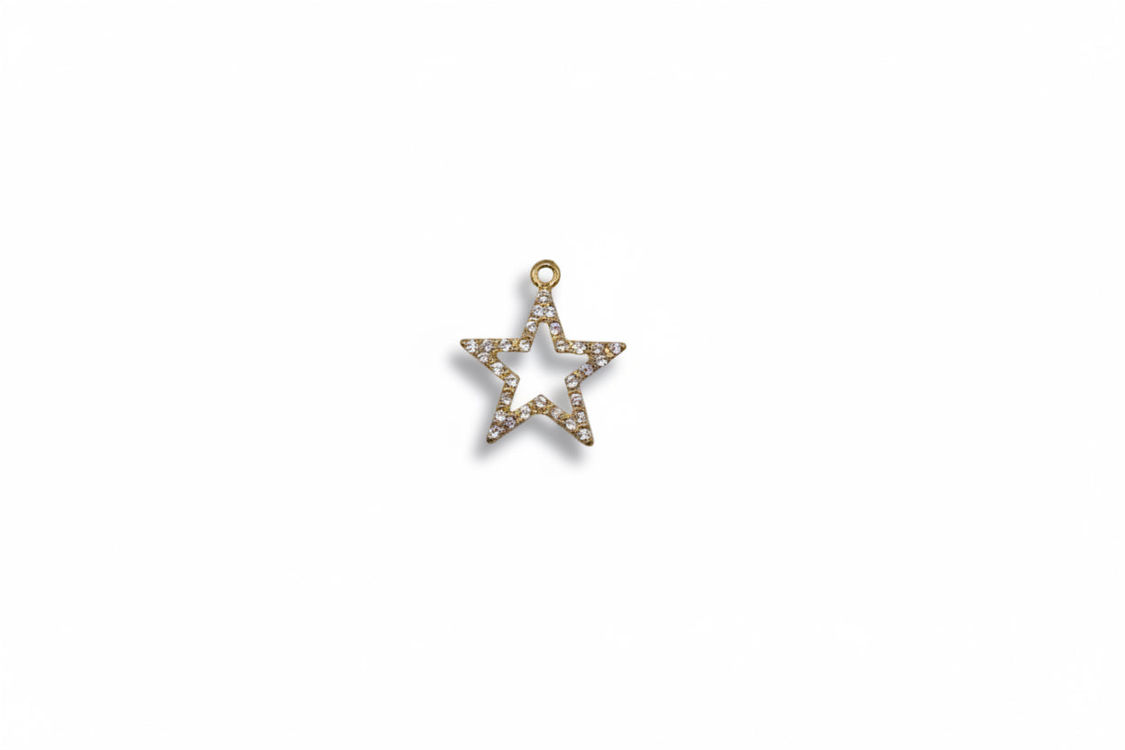 Diamond Star Outline Charm