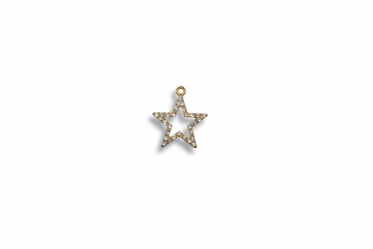 Diamond Star Outline Charm