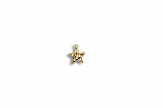 Hammered Gold Star Charm