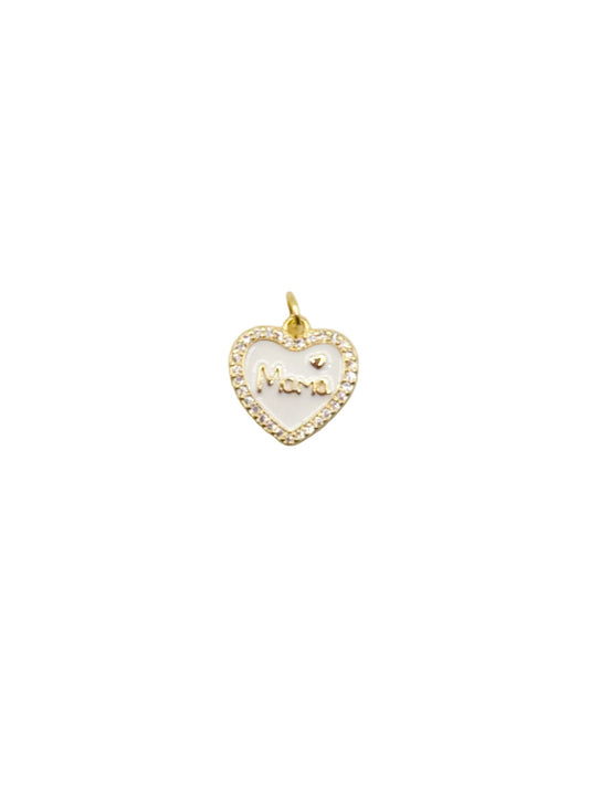 White Heart Mama Charm