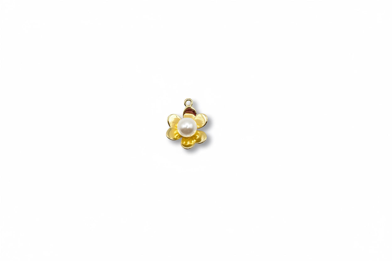 Gold and Pearl Flower Charm