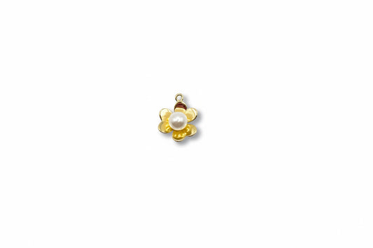 Gold and Pearl Flower Charm