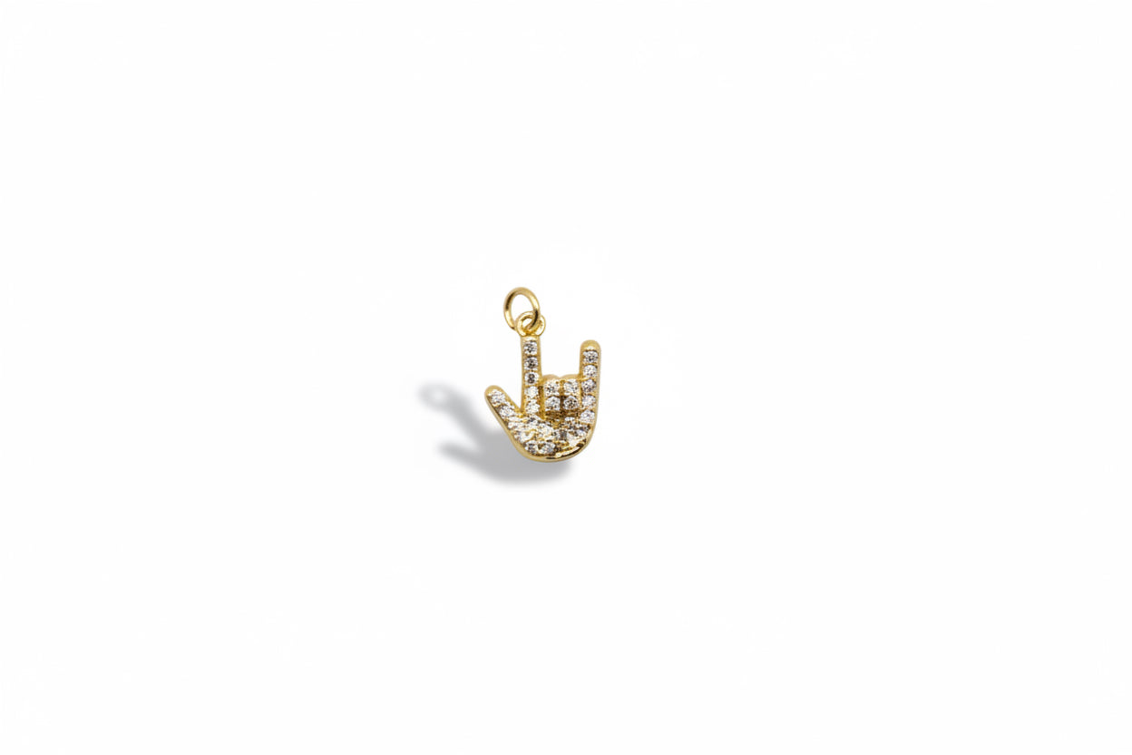 Diamond I Love You Hand Charm