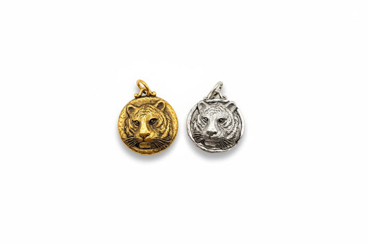 Rustic Tiger Face Charm