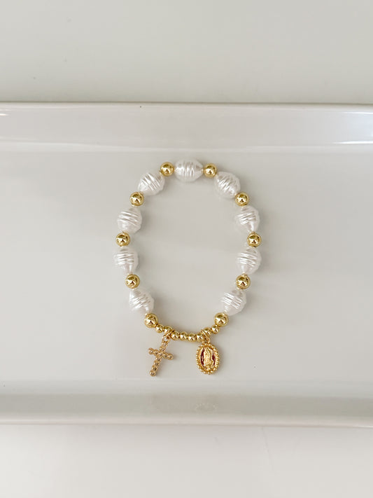 Pearl Cross Bracelet