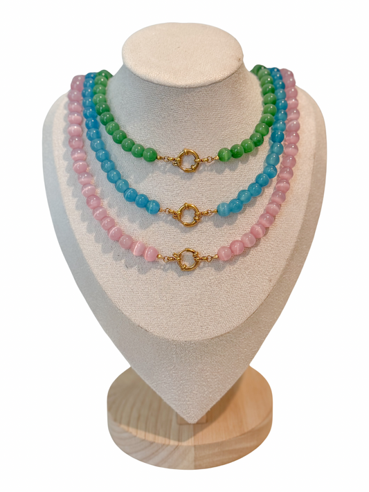 Beaded Necklace with Gold Clasp